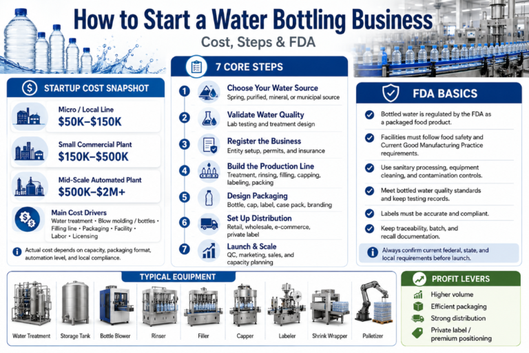 How to Start a Water Bottling Business: Cost, Steps & FDA