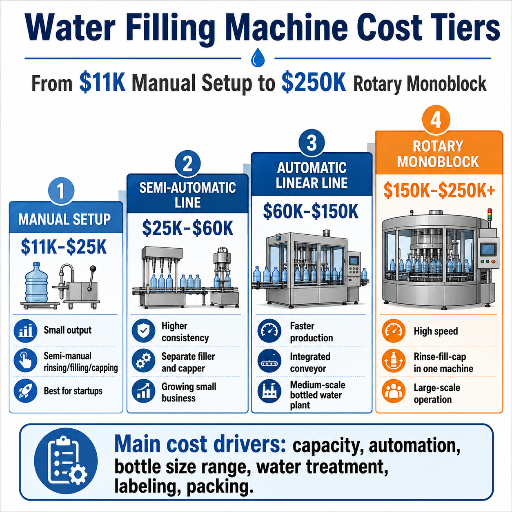 Cost Tiers: From $11K Manual Setup to $250K Rotary Monoblock