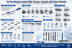 Gel Pen Machine Guide 2026 Process, Capacity, QA & Buyer Checklist