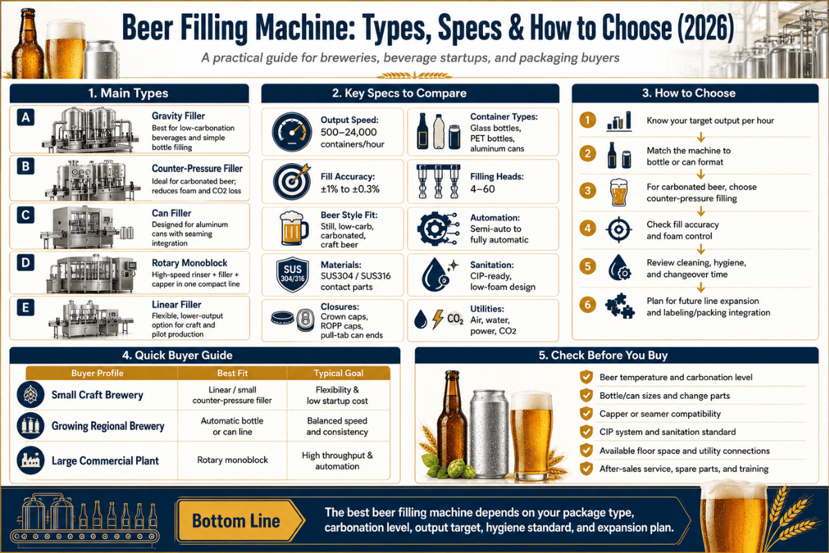 Beer Filling Machine: Types, Specs & How to Choose (2026)