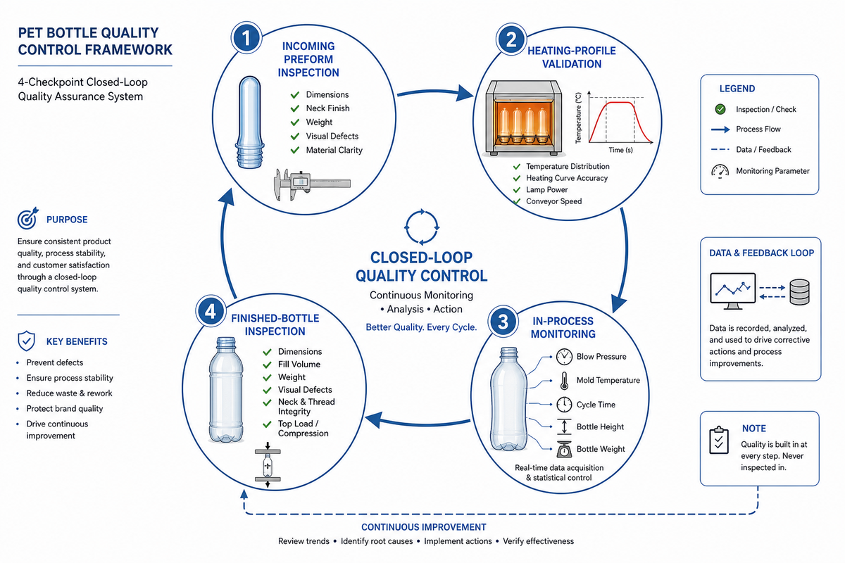Preform-to-Pallet Quality Loop: A Four-Checkpoint QC Framework