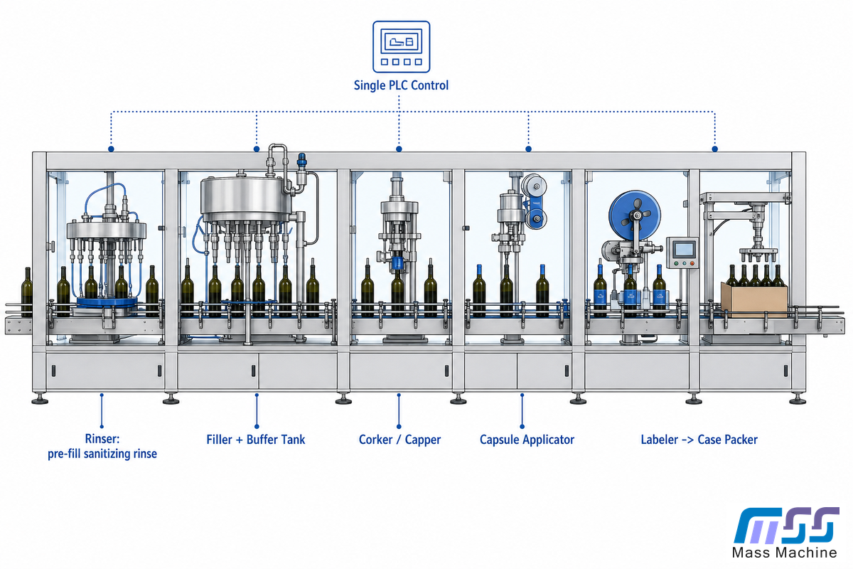 What a Wine Bottling Line Actually Includes — Mass Technology