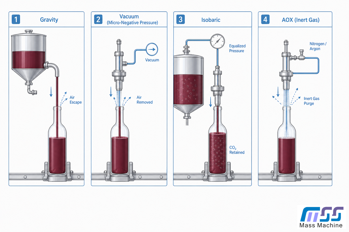 Choosing a Filling Method: Gravity vs Vacuum vs Isobaric vs AOX — Mass Technology
