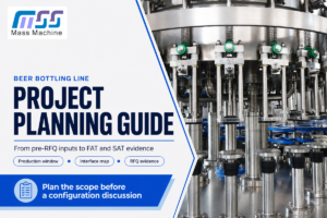 Beer bottling line planning guide cover with a stainless filling carousel