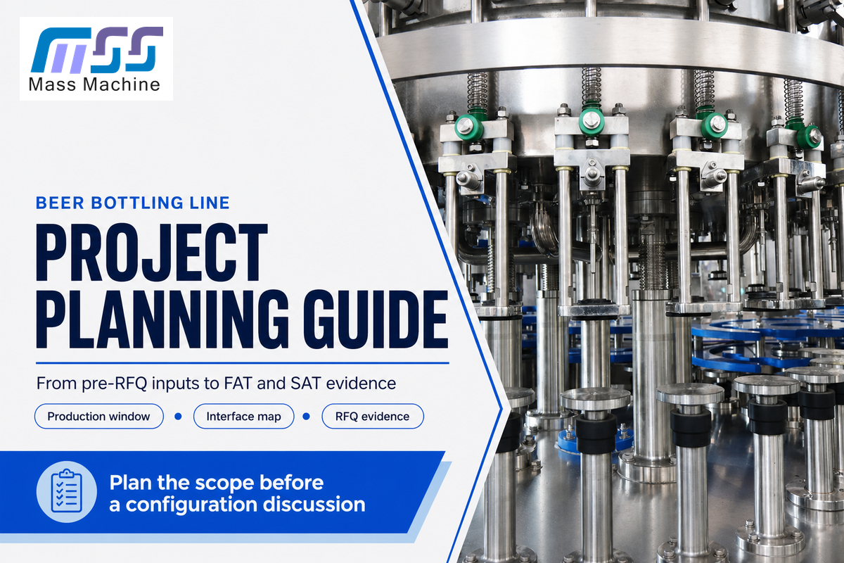 Beer bottling line planning guide cover with a stainless filling carousel