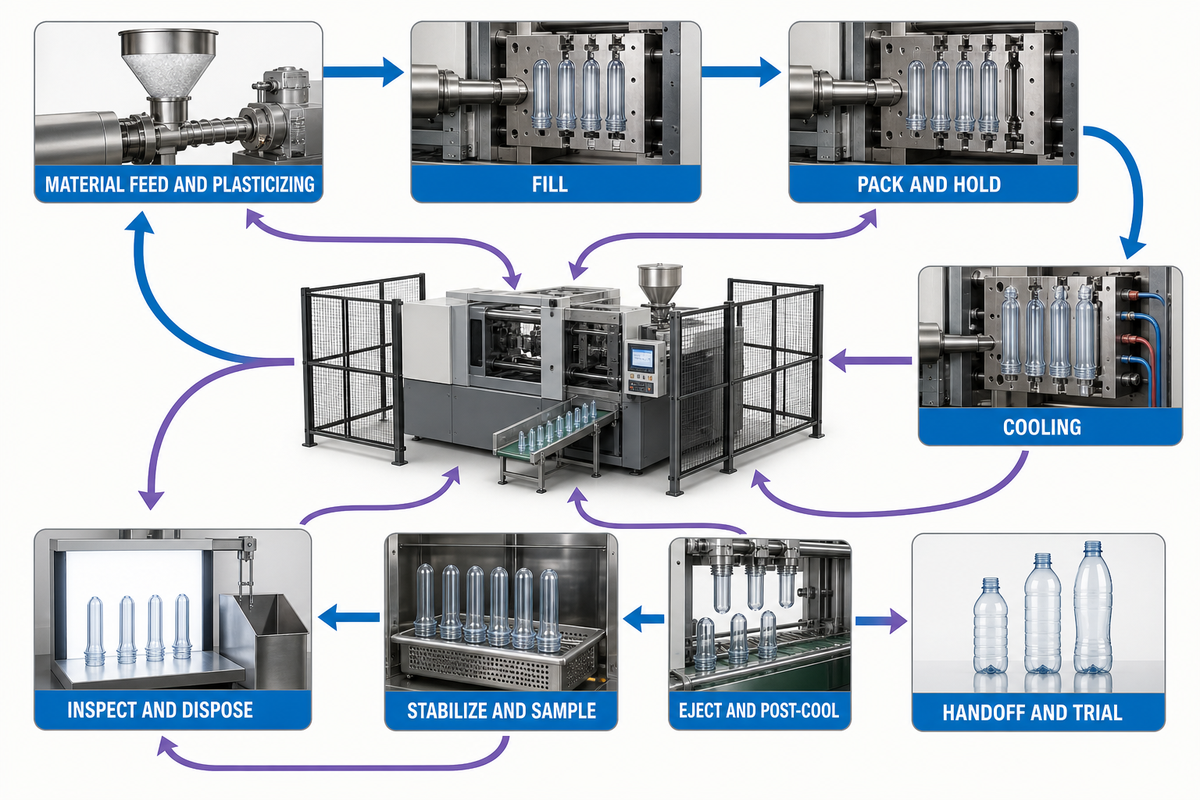 4. Read the Injection Cycle as Coupled Stages — Mass Machine