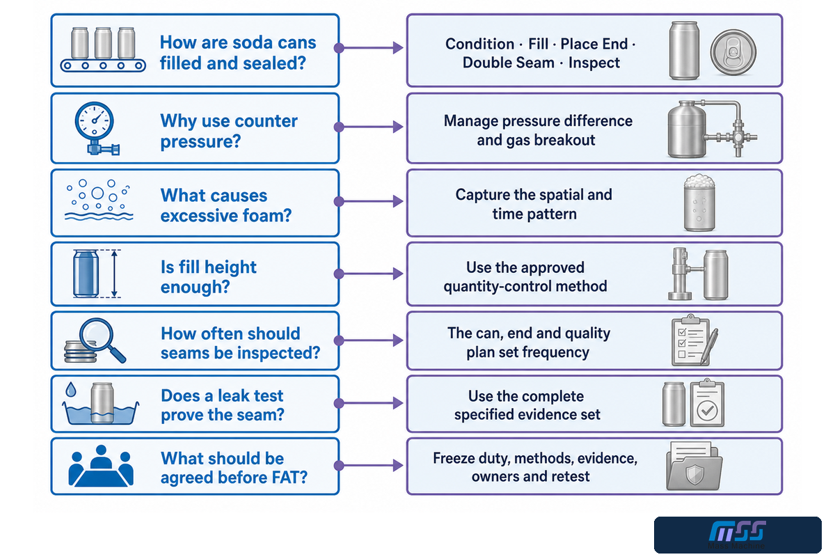 Soda can filling frequently asked questions and evidence boundaries
