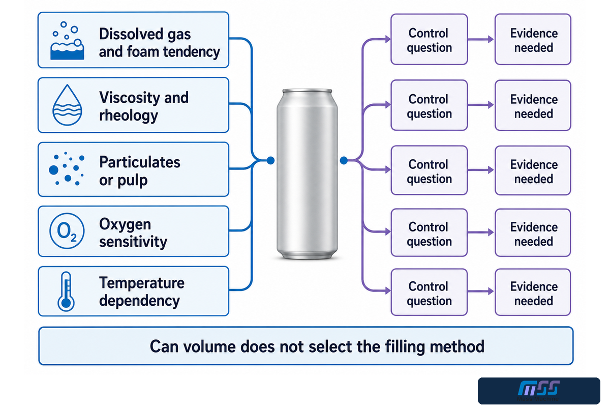 Beverage behavior evidence map for defining a can filling application