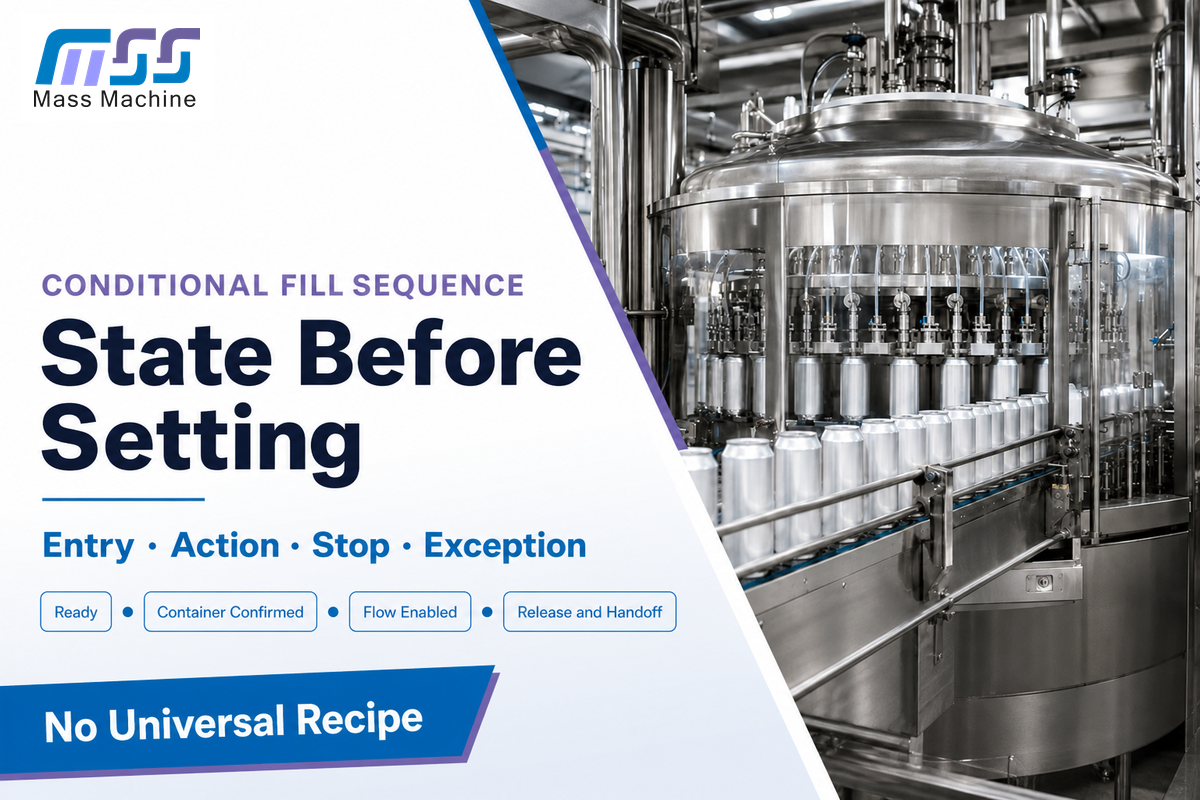 Conditional can filling sequence using states, permissives and exception paths